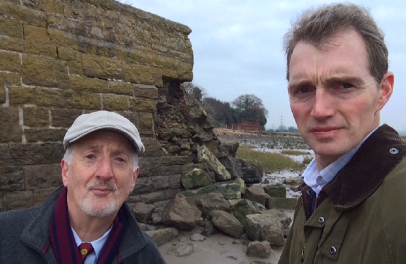 David with Neil Rees alongside the stone jetty and slipway at Blackrock