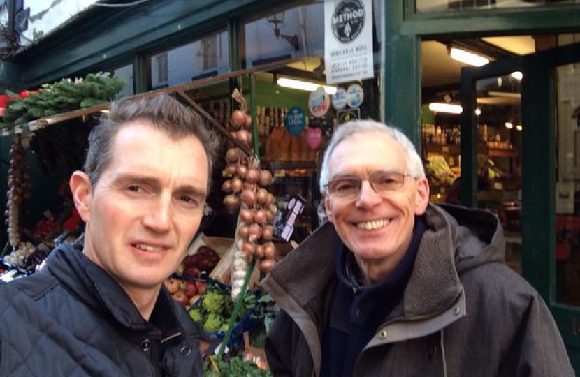 David with Phil Munday from Munday & Jones greengrocers in Monmouth