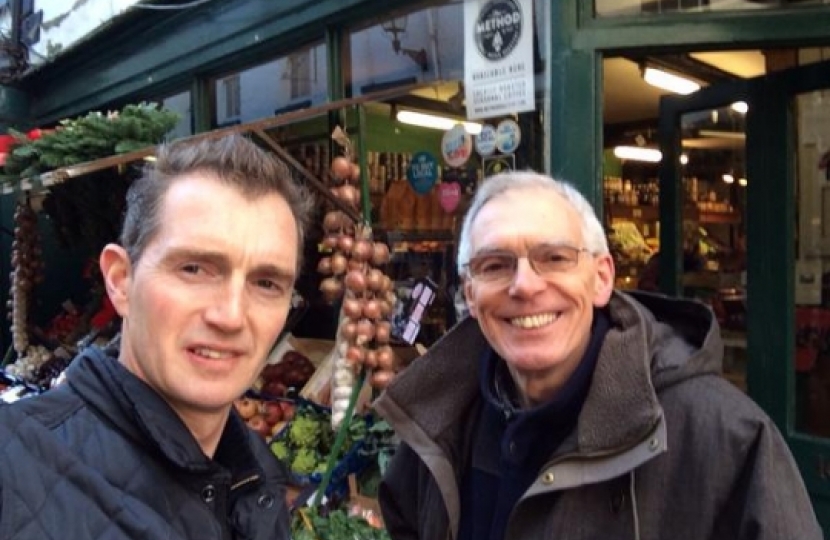 David with Phil Munday from Munday & Jones greengrocers in Monmouth